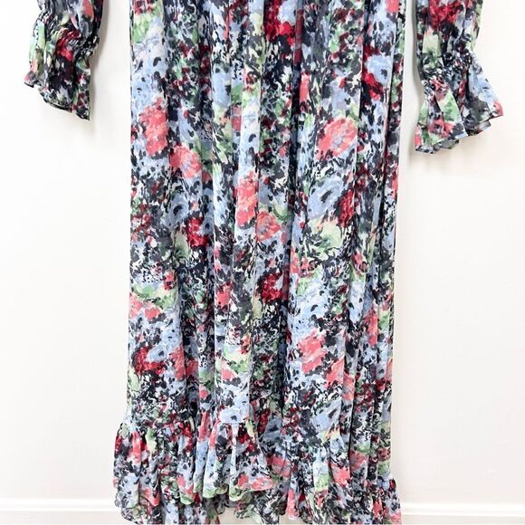 Cinq a Sept Leigh Floral Ruffle Maxi Dress Size 0 - Picture 6 of 10